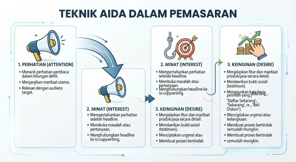 prinsip aida dalam copywriting