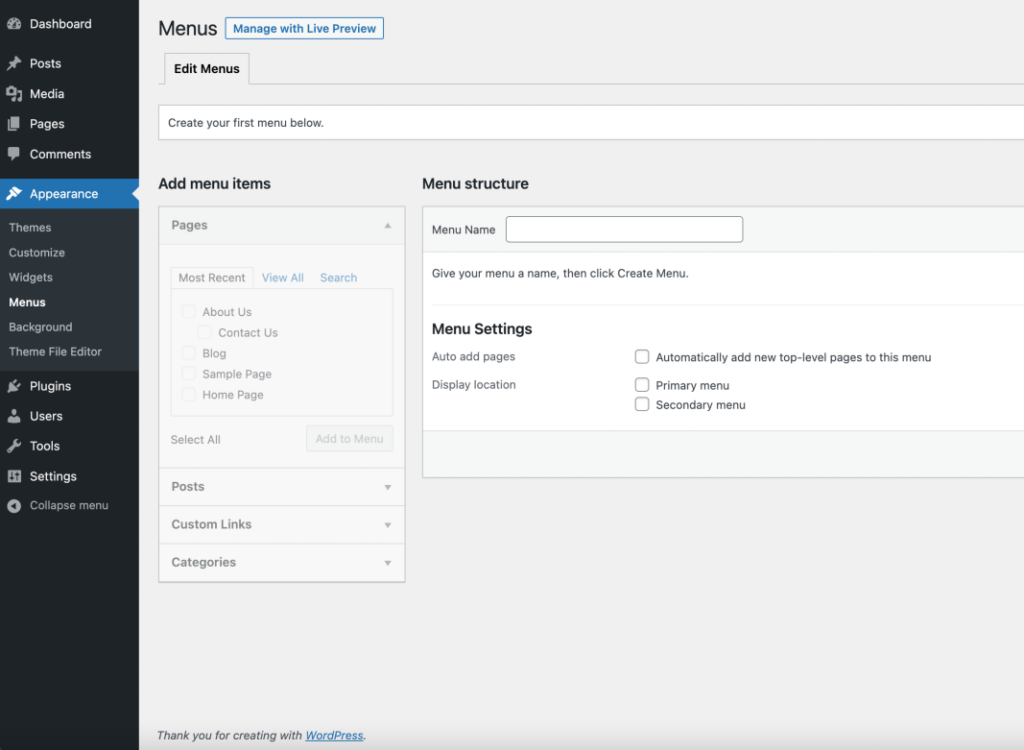 pelajari appearance wordpress