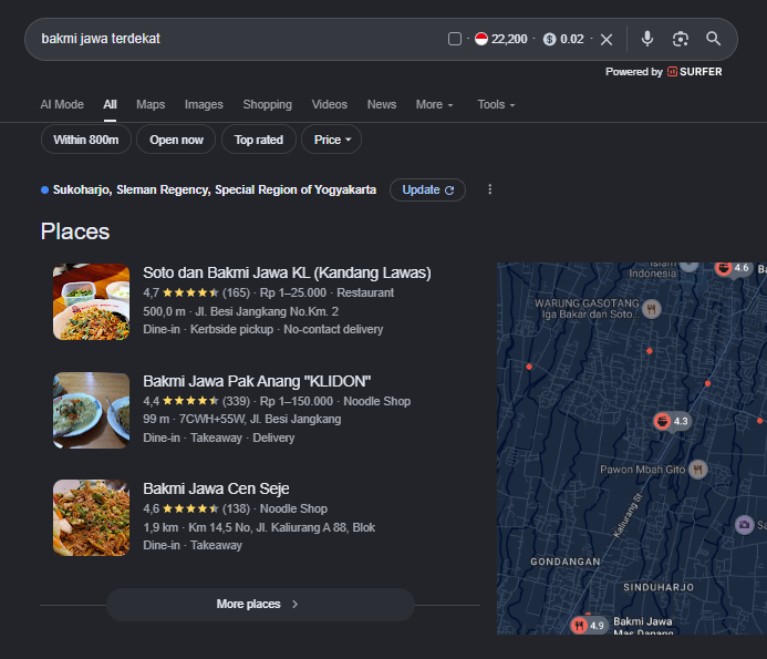 Menang Persaingan Kuliner Bakmi Jawa di Jogja Dengan Local SEO bakmi jawa jogja