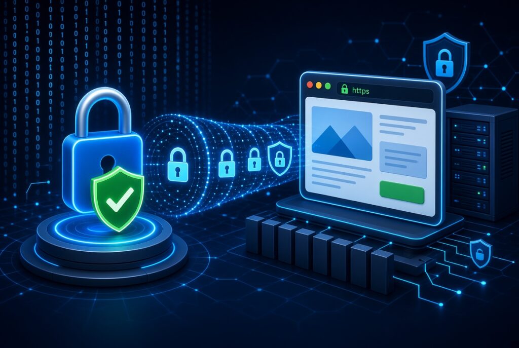 Ilustrasi cara kerja ssl untuk mengamankan website