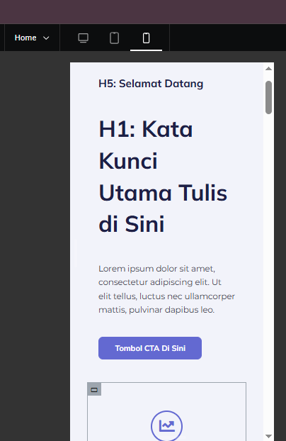Membuat Hero Section Wordpress dengan Elementor struktur hero section mobile