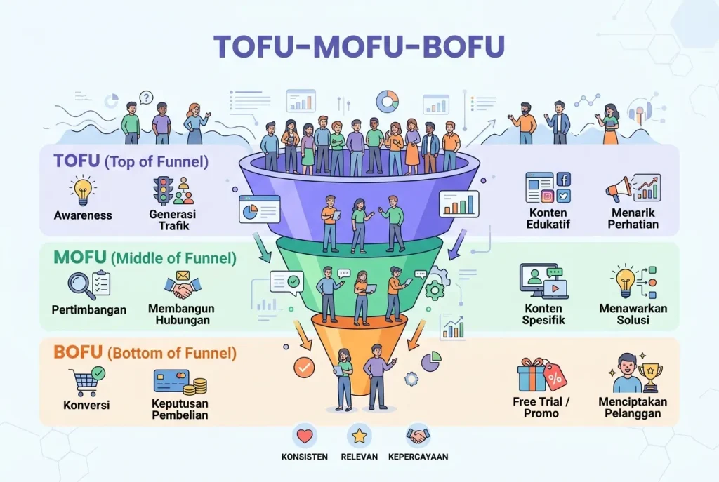 Content Funneling untuk Melejitkan Trafik dan Konversi Website tofu mofu bofu